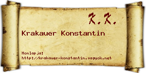 Krakauer Konstantin névjegykártya
